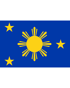 Flag: Naval Jack of the Philippines |  landscape flag | 1.35m² | 14.5sqft | 90x150cm | 3x5ft 