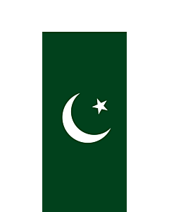 Bandera: Bandera vertical con manga cerrada para potencia Pakistán |  bandera vertical | 3.5m² | 300x120cm 