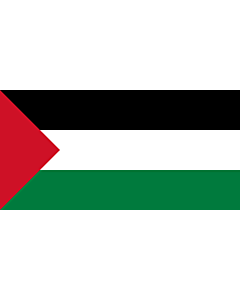 Bandiera: Palestine - short triangle | A variant of the flag of Palestine used in different periods of its history |  bandiera paesaggio | 2.16m² | 100x200cm 