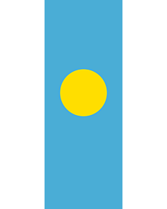 Vertical Hanging Swivel Crossbar Banner Flag: Palau |  portrait flag | 6m² | 64sqft | 400x150cm | 13x5ft 