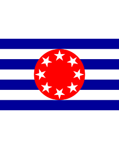 Flagge: Large Ngarchelong | Ngarchelong  state within Palau  - colours and dimensions based on template at Ngarchelong  |  Querformat Fahne | 1.35m² | 90x150cm 