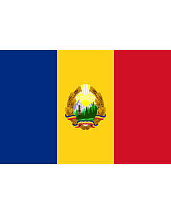 Flag: Romania  1948-1952 | Romania  28 March 1948 - 24 September 1952 |  landscape flag | 1.35m² | 14.5sqft | 90x150cm | 3x5ft 