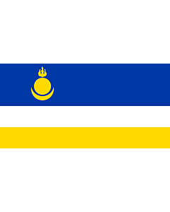 Bandiera: Repubblica di Buriazia |  bandiera paesaggio | 2.16m² | 100x200cm 