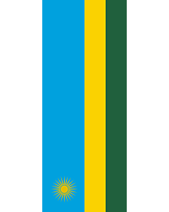 Bandera: Bandera vertical con potencia Ruanda |  bandera vertical | 3.5m² | 300x120cm 