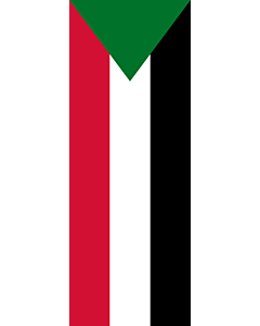 Vertical Hanging Swivel Crossbar Banner Flag: Sudan |  portrait flag | 6m² | 64sqft | 400x150cm | 13x5ft 