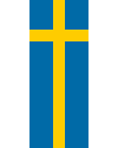 Vertical Hanging Beam Flag: Sweden |  portrait flag | 3.5m² | 38sqft | 300x120cm | 10x4ft 