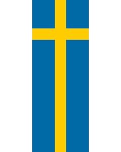 Vertical Hanging Beam Flag: Sweden |  portrait flag | 6m² | 64sqft | 400x150cm | 13x5ft 