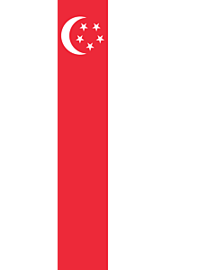 Bandera: Singapur |  bandera vertical | 6m² | 400x150cm 
