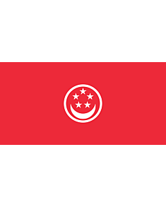 Bandera: Civil Ensign of Singapore |  bandera paisaje | 0.06m² | 17x34cm 