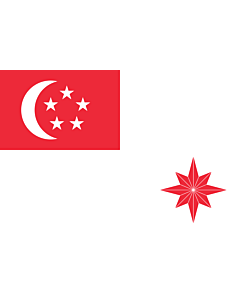 Bandiera: Naval Ensign of Singapore |  bandiera paesaggio | 1.35m² | 80x160cm 