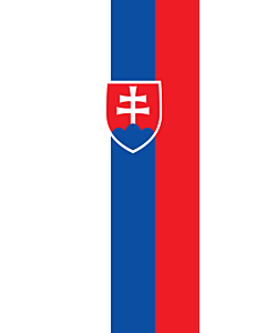 Bandera: Bandera vertical con manga cerrada para potencia Eslovaquia |  bandera vertical | 3.5m² | 300x120cm 