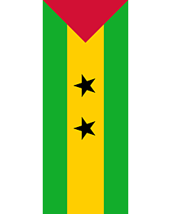 Bandera: Bandera vertical con potencia Santo Tomé y Príncipe |  bandera vertical | 3.5m² | 300x120cm 