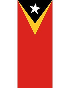 Bandera: Bandera vertical con potencia Timor Oriental |  bandera vertical | 3.5m² | 300x120cm 
