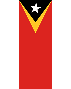Drapeau: bannière drapau avec tunnel et avec crochets Timor oriental |  portrait flag | 6m² | 400x150cm 