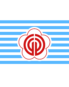 Flagge: XL TapeiFlag | Taipei City | Drapeu de la ville de Taipei | Taipé | Parcami Taybey  |  Querformat Fahne | 2.16m² | 120x180cm 