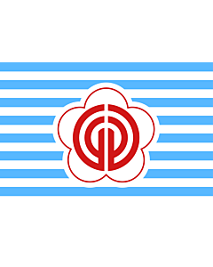 Flagge: Large TapeiFlag | Taipei City | Drapeu de la ville de Taipei | Taipé | Parcami Taybey  |  Querformat Fahne | 1.35m² | 90x150cm 