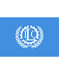 Tisch-Fahne / Tisch-Flagge: Internationale Arbeitsorganisation 15x25cm