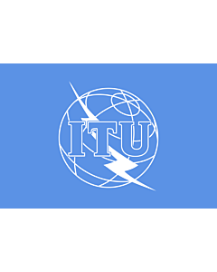 Drapeau: Union internationale des télécommunications |  drapeau paysage | 3.375m² | 150x225cm 