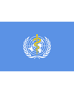 Bandera de Interior para protocolo: WHO | World Health Organization | L Organisation mondiale de la santé 90x150cm
