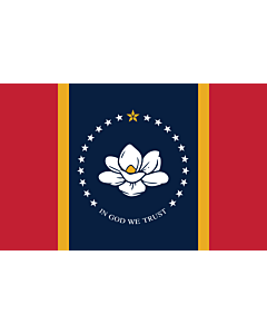 Flag: Mississippi |  landscape flag | 0.375m² | 4sqft | 50x75cm | 1.5x2.5ft 