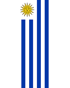 Bandera: Bandera vertical con manga cerrada para potencia Uruguay |  bandera vertical | 3.5m² | 300x120cm 