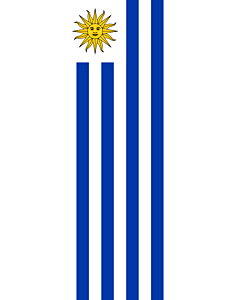 Bandera: Bandera vertical con manga cerrada para potencia Uruguay |  bandera vertical | 6m² | 400x150cm 