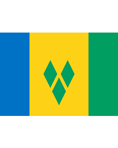Flagge: Small St. Vincent und die Grenadinen  |  Querformat Fahne | 0.7m² | 70x100cm 
