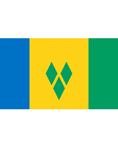 Bandiera: Saint Vincent e Grenadine |  bandiera paesaggio | 2.4m² | 120x200cm 