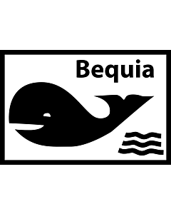 Bandera: Bequia | Unofficial flag of Bequia island/St | Inoffizielle Flagge der Insel Bequia/St |  bandera paisaje | 2.16m² | 120x180cm 