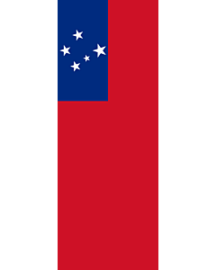 Vertical Hanging Swivel Crossbar Banner Flag: Samoa |  portrait flag | 6m² | 64sqft | 400x150cm | 13x5ft 