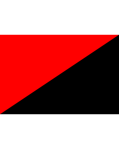 Bandera: Una bandeja roja y negra, sìmbolo del anarquismo |  bandera paisaje | 1.35m² | 90x150cm 