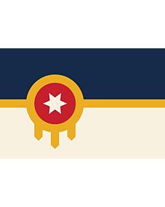 Flag: City of Tulsa as of 2017 |  landscape flag | 1.35m² | 14.5sqft | 90x150cm | 3x5ft 