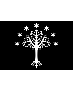 Bandera: Gondor, reino de la Tierra Media de J |  bandera paisaje | 1.35m² | 90x150cm 