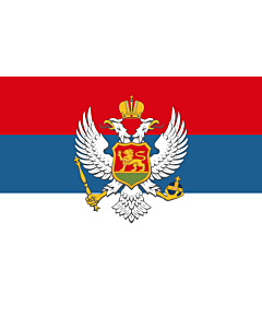 Flagge: Large Montenegro  1905–1918 | King of Montenegro  1900-1918 | Re de Montenegro  1900-1918 | Флаг Короля Черногории  1900-1918  |  Querformat Fahne | 1.35m² | 90x150cm 