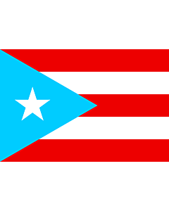 Flag: Light blue version of the flag of Puerto Rico |  landscape flag | 1.35m² | 14.5sqft | 90x150cm | 3x5ft 