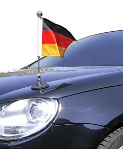magnetisch haftender Autofahnen-Ständer Diplomat-1.30-Chrome Deutschland