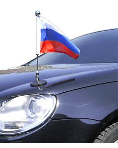 magnetisch haftender Autofahnen-Ständer Diplomat-1.30-Chrome Russland