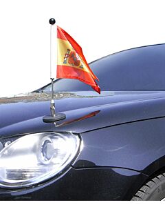 Soporte de bandera para coches con sujeción magnética Diplomat-1.30 España con escudo oficial