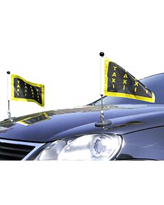  Pair  Magnetic Car Flag Pole Diplomat-1.30 with customized printed flag