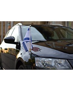 Soporte de bandera para coche Diplomat-Z-Chrome-PRO Israel