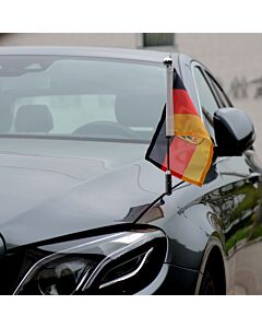  Autoflaggen-Ständer Diplomat-Z-Chrome-PRO Deutschland mit Dienst-Wappen 