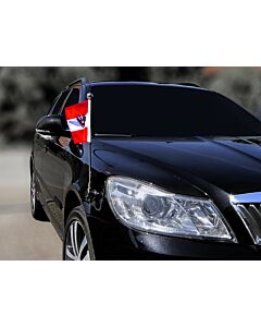  Porte-drapeau de voiture Diplomat-Bayonet-Chrome Autriche avec blason d'autorités publiques 