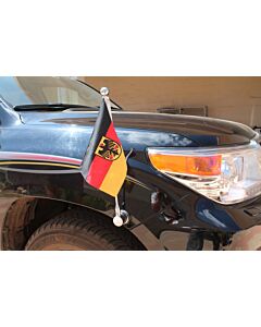 Porte-drapeau de voiture Diplomat-Bayonet-Chrome Allemagne avec blason d'autorités publiques